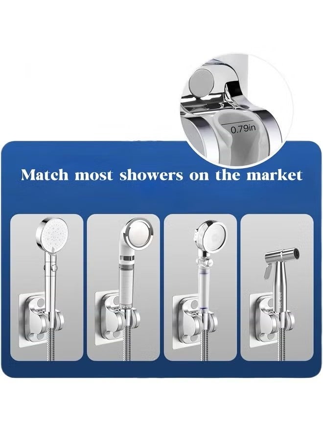 2 PCS Large Wall Mount Strong Adhesive Waterproof Handheld Shower Holder,Shower Head Holder - Image 2